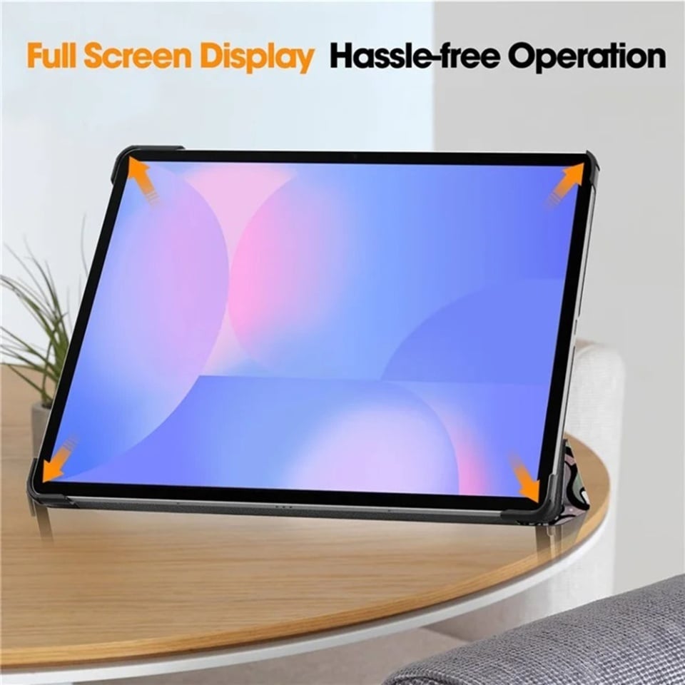 Husa tableta pentru Samsung Galaxy Tab S10 FE Plus, SKYDDAR INNOVATION, cu suport Multi-Unghi si functie Sleep/Wake, FoldPro, Urban vibe, set cu sticker