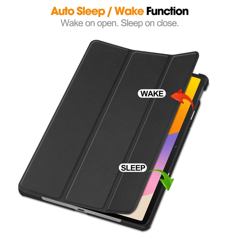 Husa tableta pentru Huawei MatePad SE 11, SKYDDAR INNOVATION, cu suport Multi-Unghi si functie Sleep/Wake, FoldPro, Negru, set cu sticker