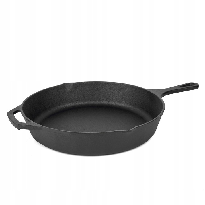 Tigaie din fonta, Konighoffer, 29cm, neagra, pentru toate tipurile de plite, utilizabila in cuptor