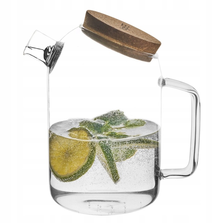 Üveg vízforraló acélszűrővel, Konighoffer Timor, 1,2 l, parafa fedél, 11x19cm