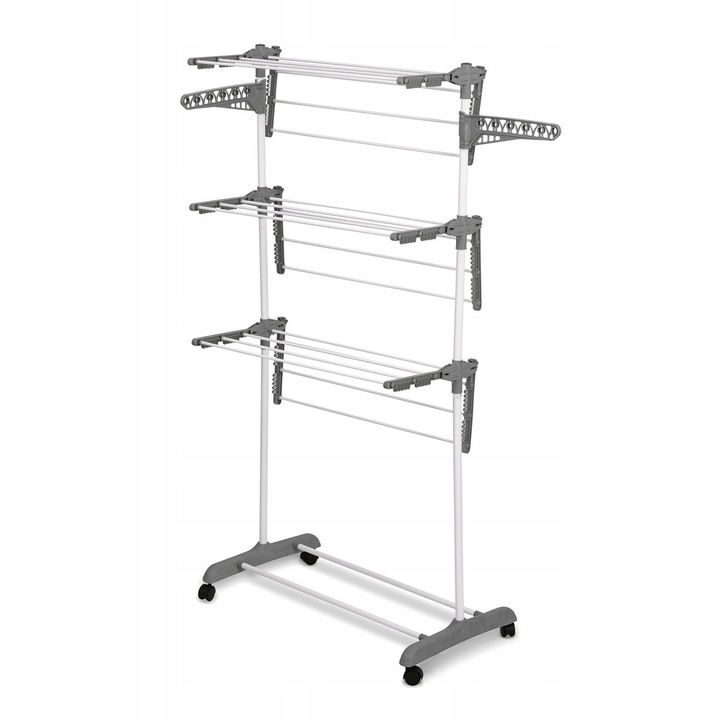 Сушилня за дрехи KonigHOFFER, бяла, 80x55x155 см, 3 нива, с колелца