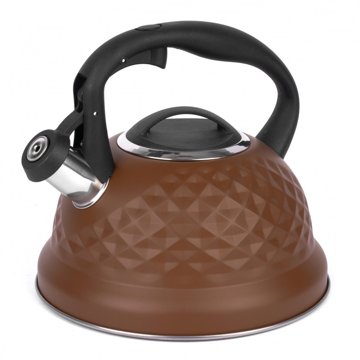 Bueno rozsdamentes acél vízforraló 3l, matt, barna, 20,5x24x22cm, nyitómechanizmussal