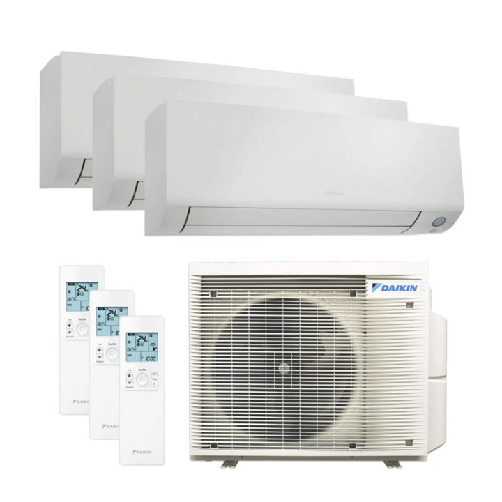 Мултисплит климатик Daikin Perfera с три вътрешни тела FTXM-A, 2 x 9000 BTU, 1 x 12000 BTU, външно тяло 24000 BTU, бял