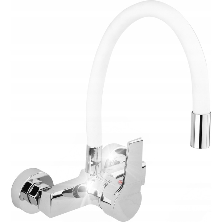 Санитарен смесител Fala, модел Scianna, гъвкав, бял