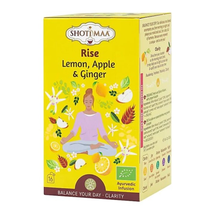 Ceai Ayurvedic Organic Shoti Maa Dreamland, roinita si valeriana, aroma hibiscus-ghimbir, 200g, 16 plicuri