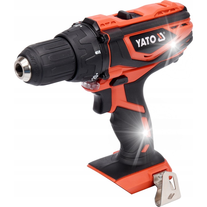 YATO 18V бормашина и отвертка, 2 скорости, LED, метална, без батерия и зарядно устройство