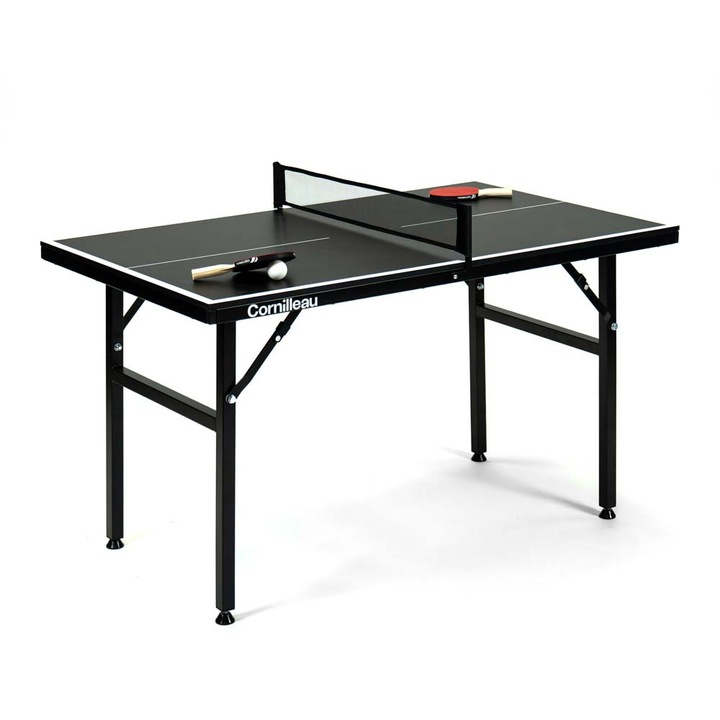 Masa Cornilleau Mini, fileu inclus, Negru, uni