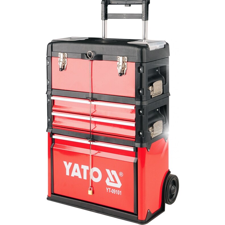 Количка за инструменти Yato, модулен шкаф за работилница, 4 чекмеджета ...