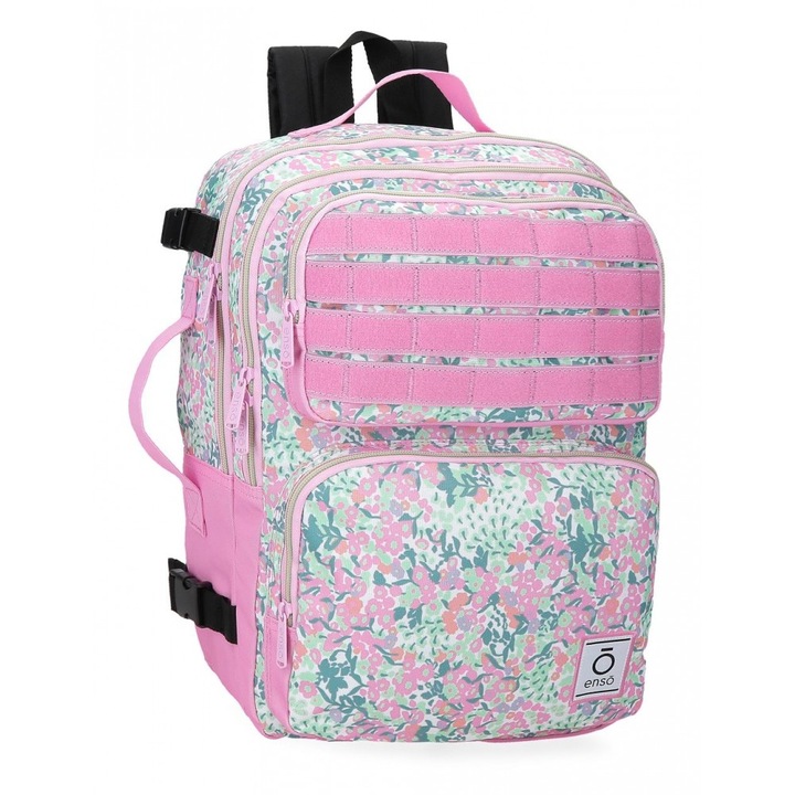 Rucsac calatorie fete, Enso Fleur Spring, compartiment laptop, adaptabil, multicolor, 28x40x20 cm