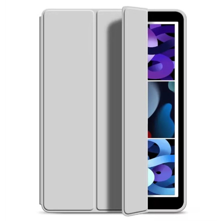 Husa Smart Cover tip trifold pentru iPad Air 4 / 5 si iPad Air 11", Culoare Smog