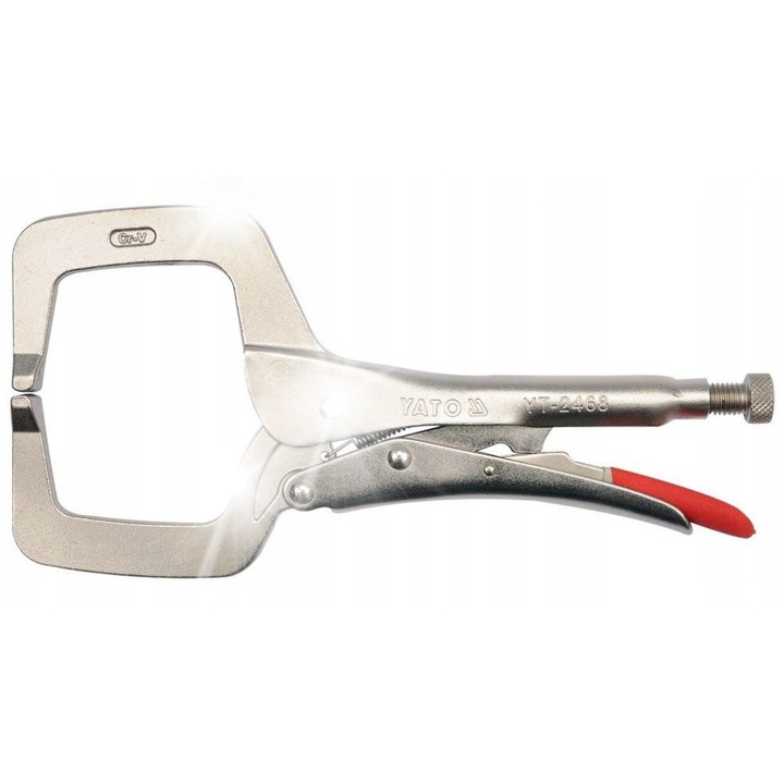 Клещи за заваряване Yato, тип C, 280 мм, максимално отваряне 100 мм, никелирана повърхност
