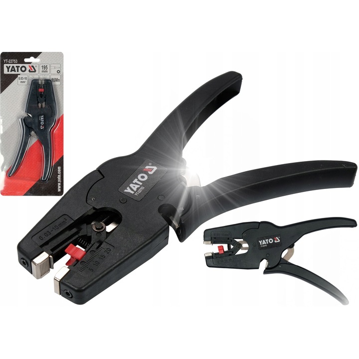 Автоматични клещи за оголване на изолация Yato YT-22753, 0.03-10 mm2, 195 мм, пластмасови
