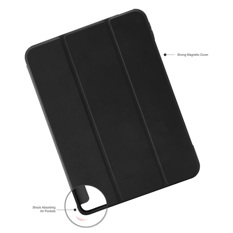Husa flip cover Pipetto Tri-Folio compatibila cu iPad (A16) / iPad 2022, Black