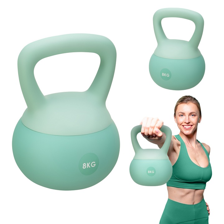 Haltera 4 kg, Gymtek, PVC, Design moale, Verde