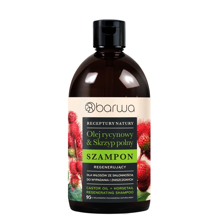 Sampon regenerant cu ulei de ricin si coada calului, Barwa Cosmetics, 380 ml