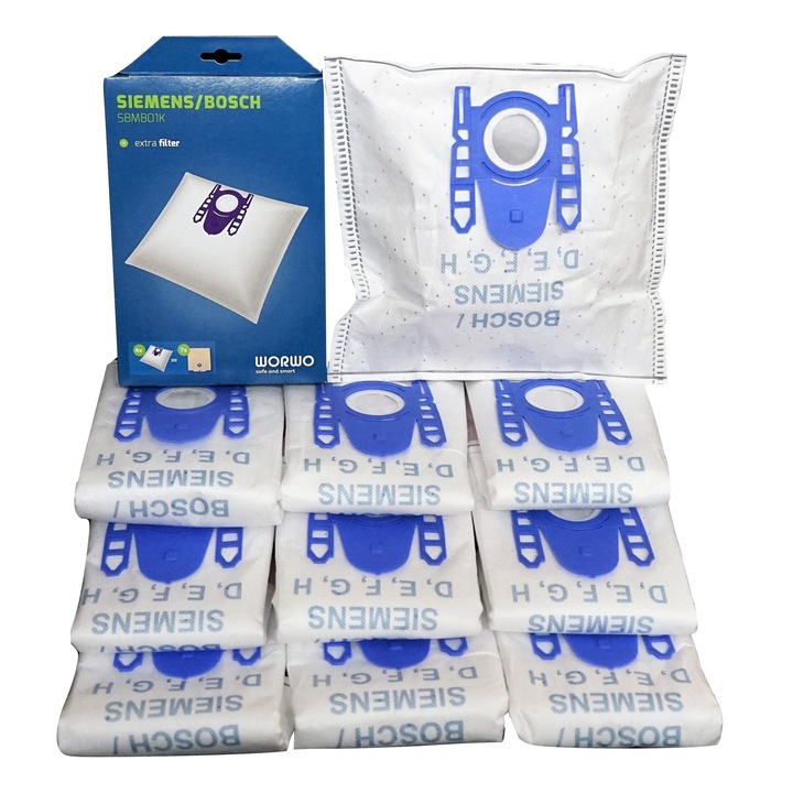 Синтетични филтърни торбички SUPER BAG за прахосмукачка Bosch GL-20 BGL2UB110, комплект от 10 броя, висока ефективност, устойчивост на разкъсване