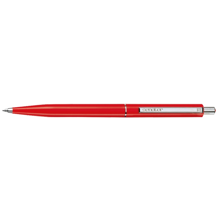 Химикалка с механизъм, Senator, Point Zero, 0.7 mm, пластмаса, червен
