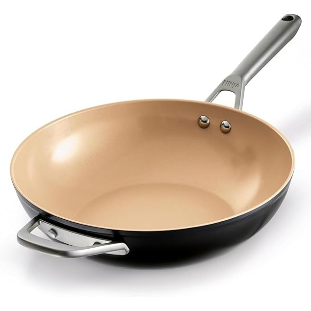 Tigaie wok, Ninja CW90928DE, ceramica, antiaderentă, compatibilă