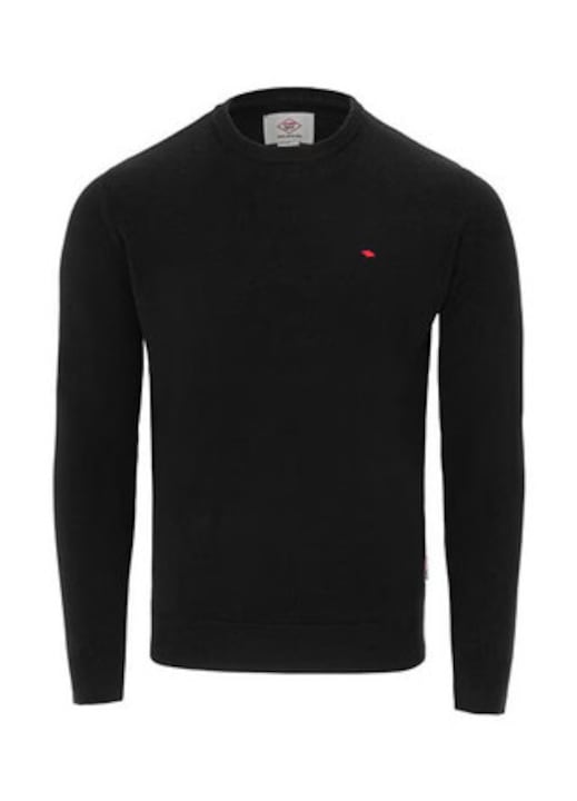 Lee Cooper férfi pulóver, fekete, hosszú ujjú, kerek gallérral, akril