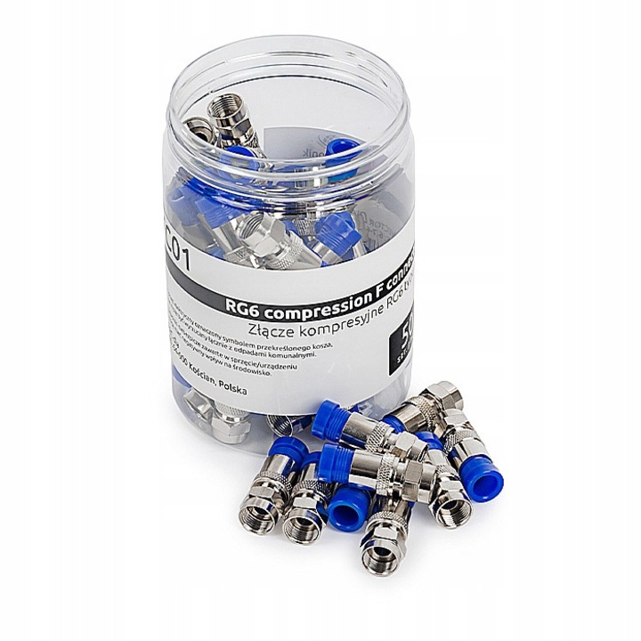 Spacetronik TV-FC01 компресионен F конектор, 50 броя