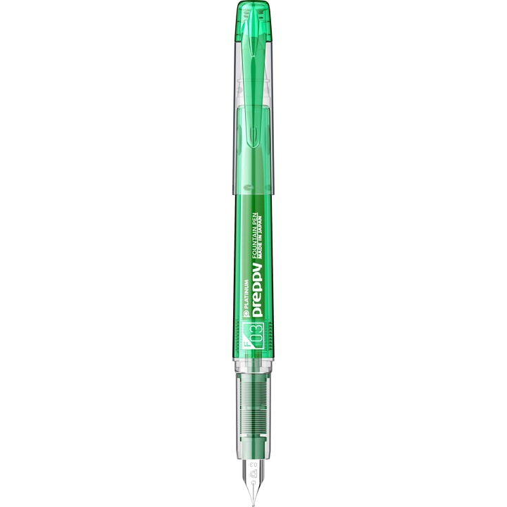 Stilou Platinum Preppy Green, penita 0.3 F