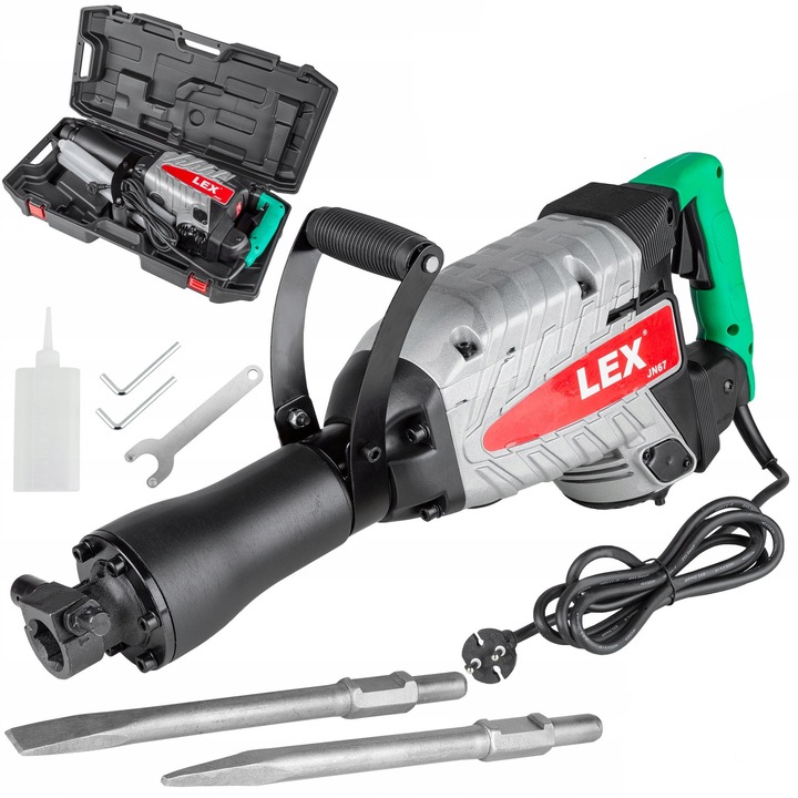 Къртач LEX JN67, 2900W, 70J, с 2 длета и куфар