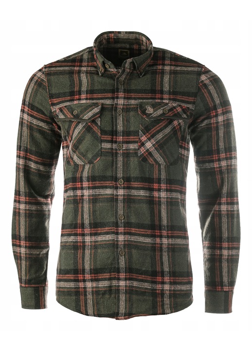 Camasa flanel pentru barbati Tagart, carouri verzi, rosii si albe