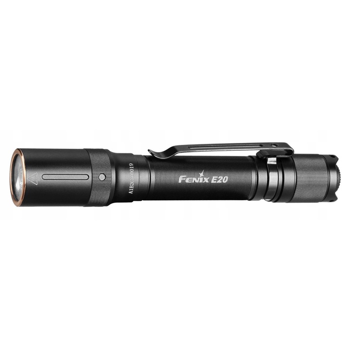 Фенер Fenix E20 V2.0, 350 лм, 126 м, черен, 127 мм
