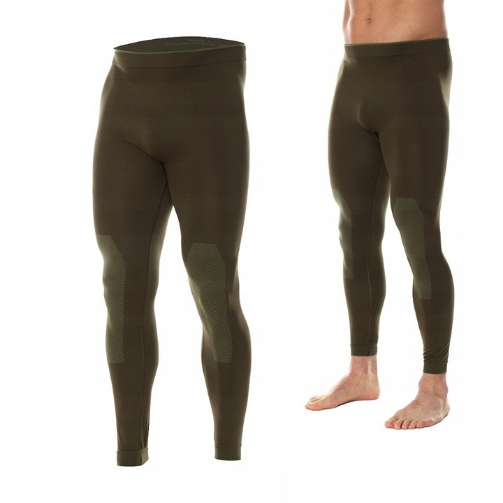 Brubeck RANGER Protect férfi leggings, khaki, 3XL, thermo, varrásmentes