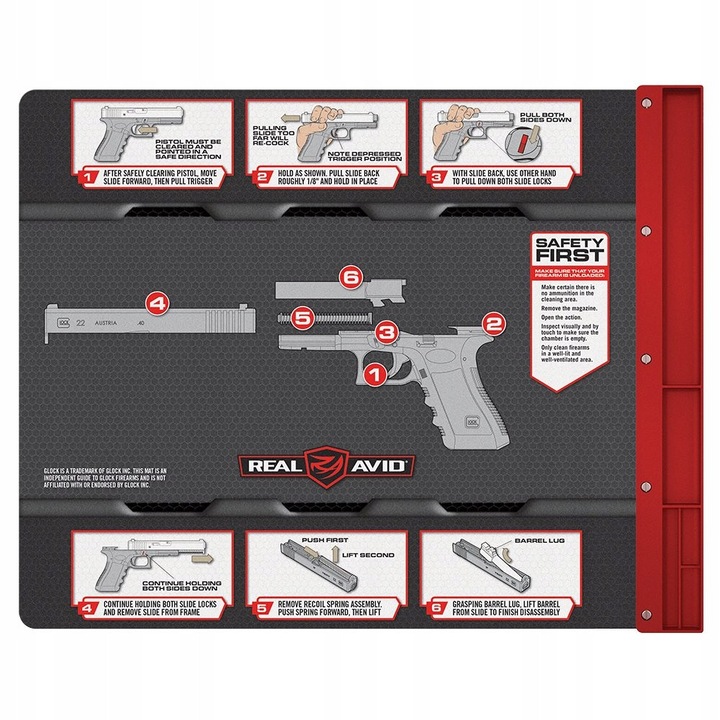 Mata de curatare Glock Smart Mat, Real Avid, 483x406mm, antiderapant, cu tava magnetica