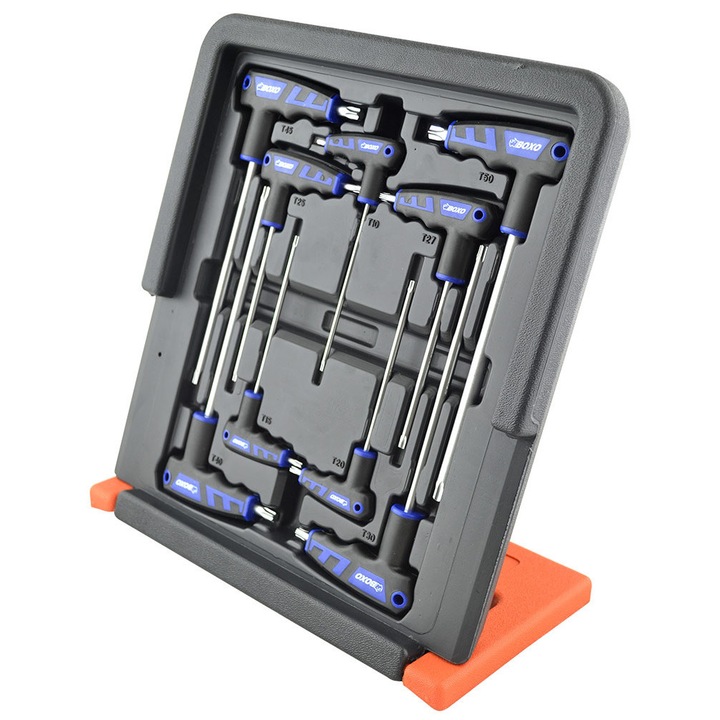 Set chei TORX Boxo 9 piese, T10-T50, 40-205mm, cu suport