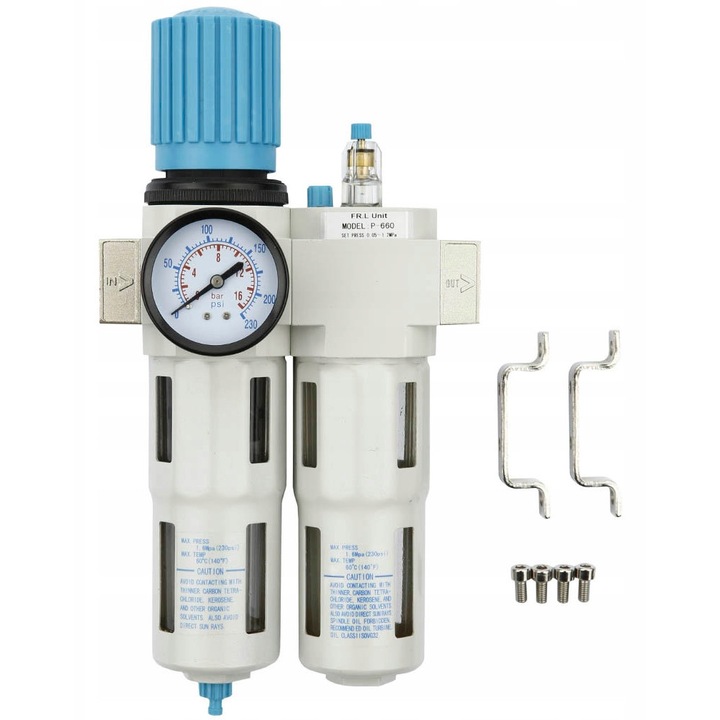 Levegő előkészítő blokk, Redats, P-660, 3/8", 0,5-12 bar, 3100 l/perc