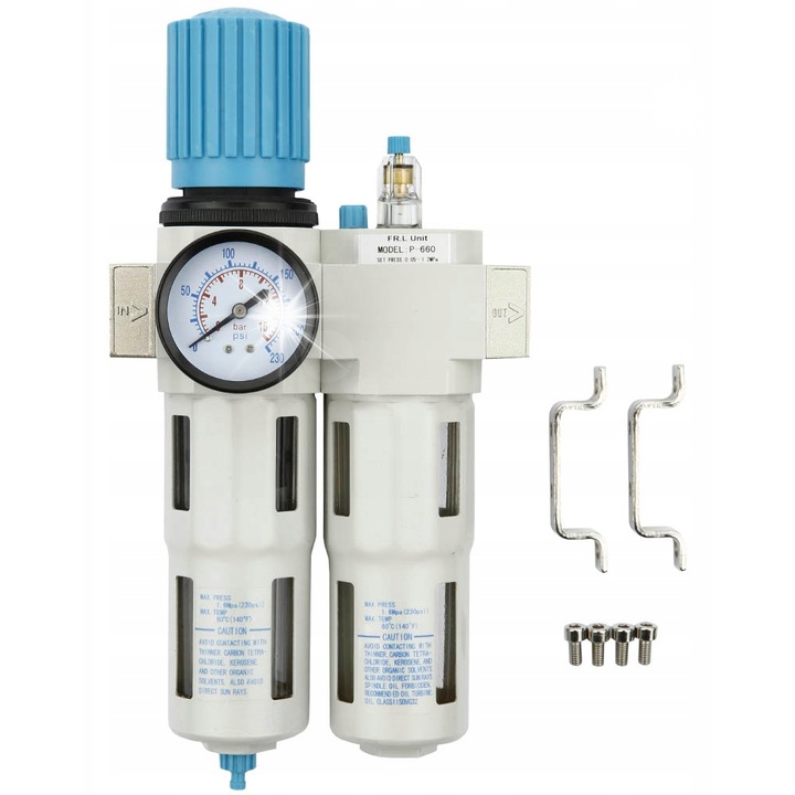 REDATS levegő előkészítő blokk, P-660, 3/8", 0,5-12 bar, 3100 l/perc, 5 mikronos szűrés