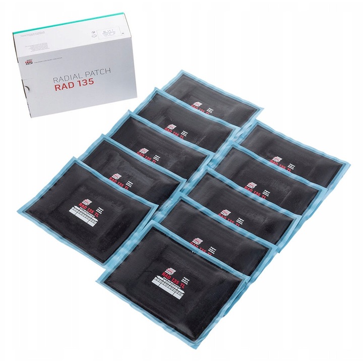 Set 10 petice radiale pentru anvelope Rema Tip Top, TL 135, 143x208mm