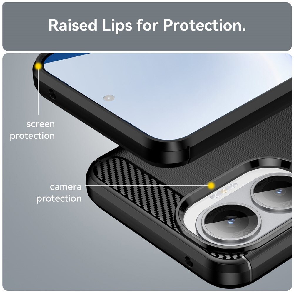 Husa pentru Xiaomi Poco F7 - Techsuit Carbon Silicone - Black