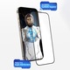 Фолио за iPhone 16 Pro Max с Pro апликатор, Сапфирен протектор за екран, J61, Закалено стъкло, Черен