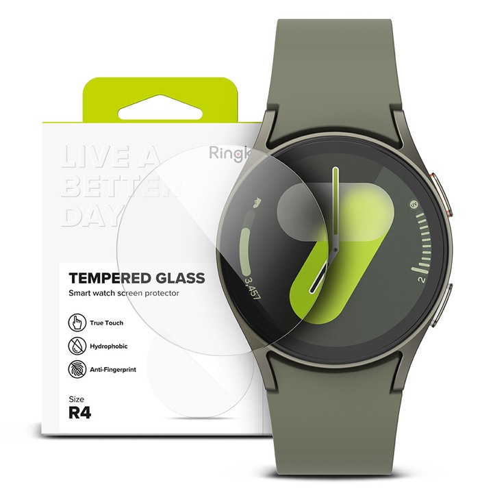 Üveg kijelzővédő Samsung Galaxy Watch7 40mm-hez, 4 db-os szett, H50, Védőüveg, Átlátszó