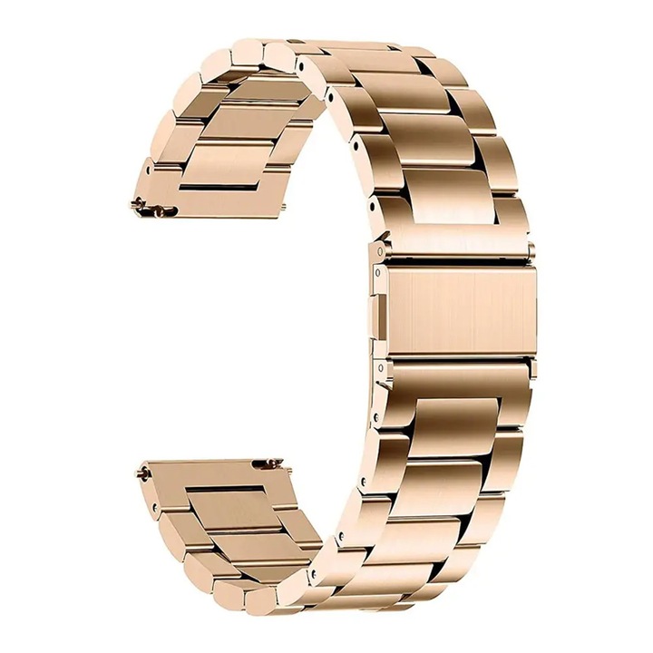 Каишка за Watch GT6 Pro 46 мм/ GT6 46 мм/ GT5 Pro/ GT5/GT4/ GT3 (46 мм) / GT 2 (46мм)/ GT 2 Pro - ширина 22мм - неръждаема стомана, модерен дизайн - розов