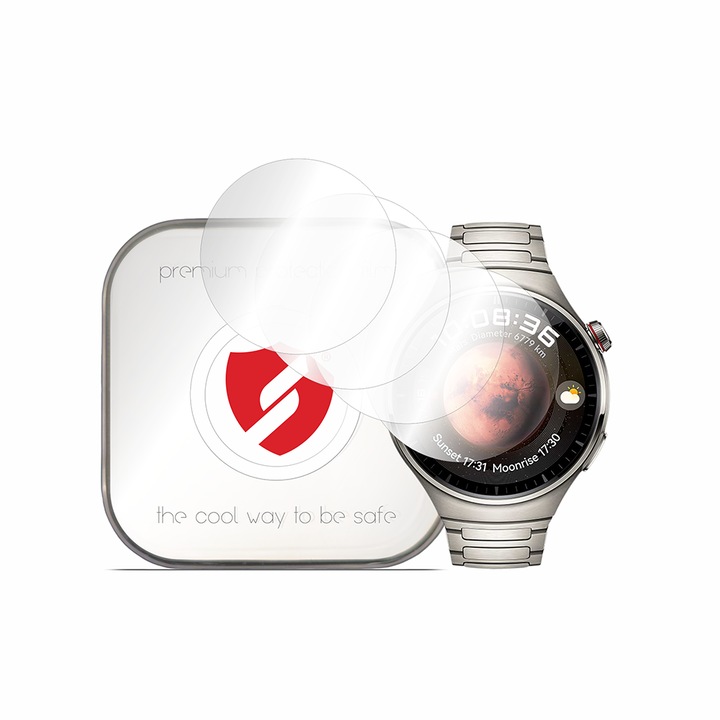 [4x Csomag] Üveg kijelzővédő prémium öngyógyító Huawei Watch 4 Pro, Q51, Elasztomer, Átlátszó