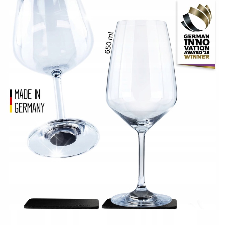 Комплект магнитни чаши Silwy, 2 броя, 650 мл, 6,5x23,5 см, кристал, с нано държачи