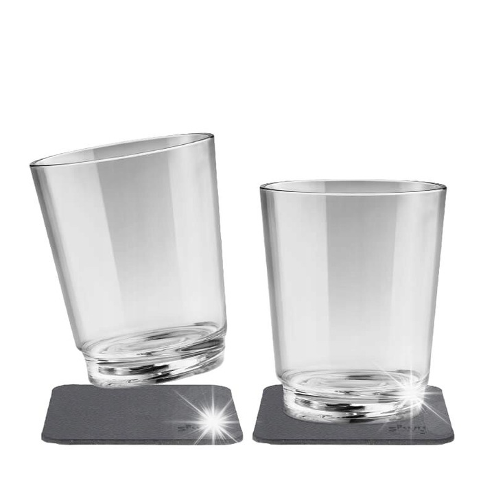 Комплект от 2 магнитни пластмасови чаши, 250 мл, с метални държачи, Silwy