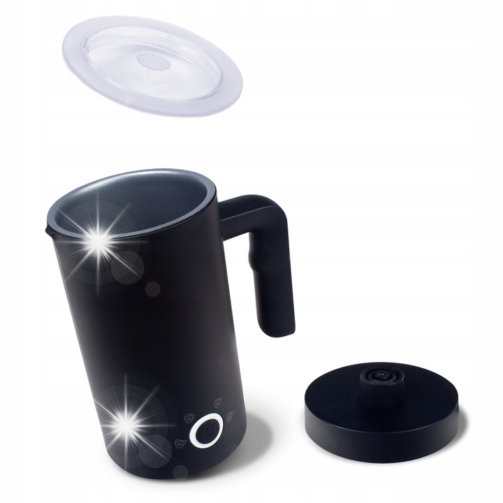 Електрически пенообразувател за мляко Huslog, 500W, 4 режима, капацитет 150мл, черен