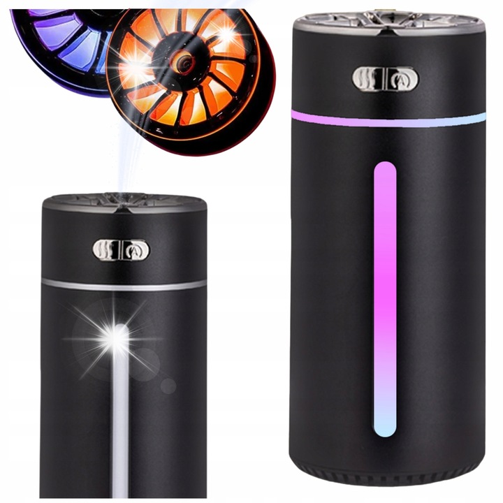 Преносим овлажнител XO HF09, вместимост 300 мл, черен, RGB осветление