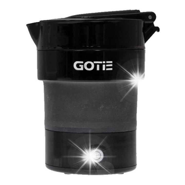Туристическа кана GOTIE GCT-600, 600 мл, черна, 600 W, сгъваема, с подвижен кабел, включен калъф