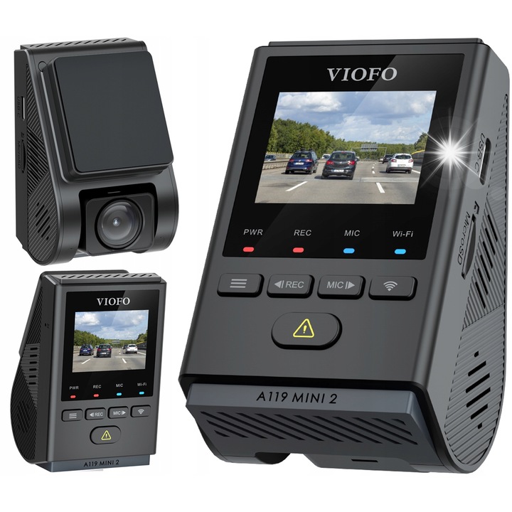 VIOFO Видеорегистратор Dash Cam A119 MINI 2 - GPS Module, 2K HDR, 60 FPS, Sony STARVIS 2