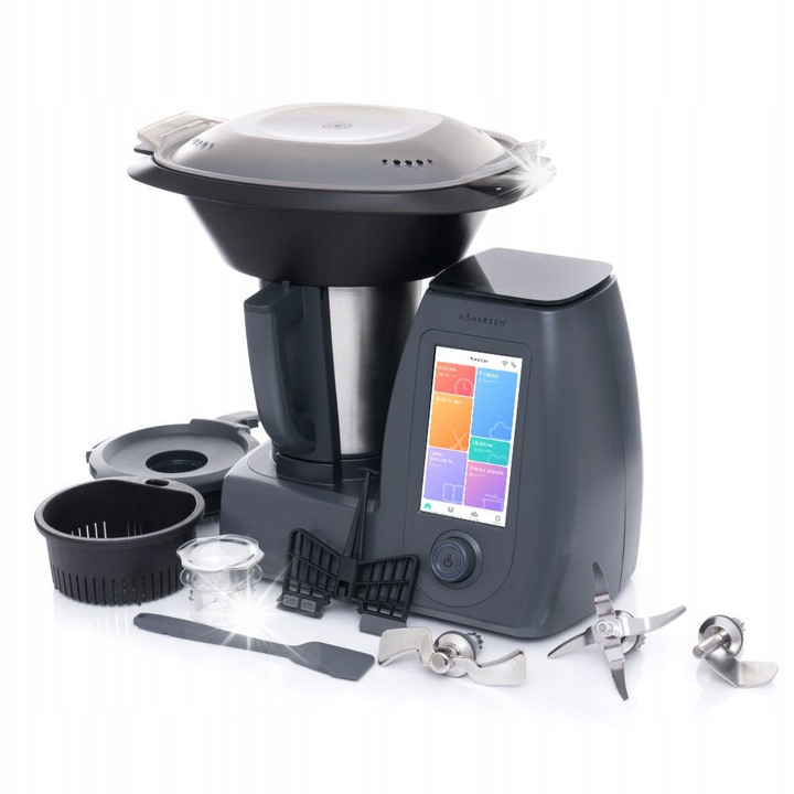 Многофункционален кухненски робот Kohersen CY021, 1000 W, функция за готвене, сив, пълен комплект
