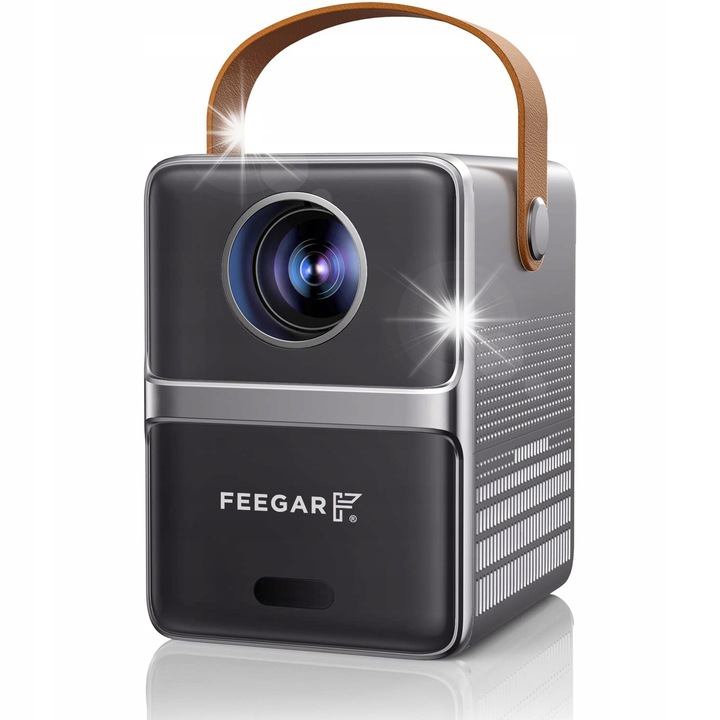 Мини проектор Feegar SHOW, WiFi 5G, Bluetooth, 4500 лумена, 14.5x13x10 см, пълен комплект