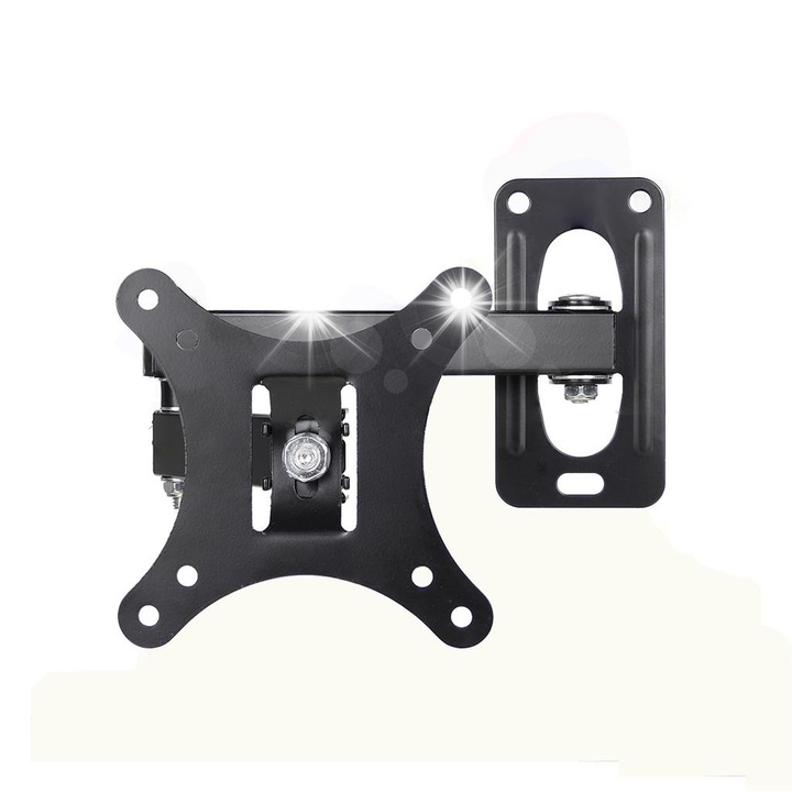 ТВ стойка ART, 13-27 инча, черна, регулируема вертикално и хоризонтално, размери 110x110x95-330 мм