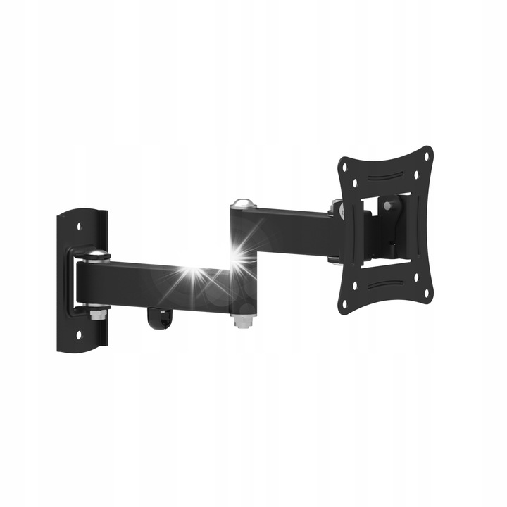 ART LCD/LED стойка за телевизор, 10-27", 15 кг, вертикално/хоризонтално регулиране, черна, 110x110x59-280 мм