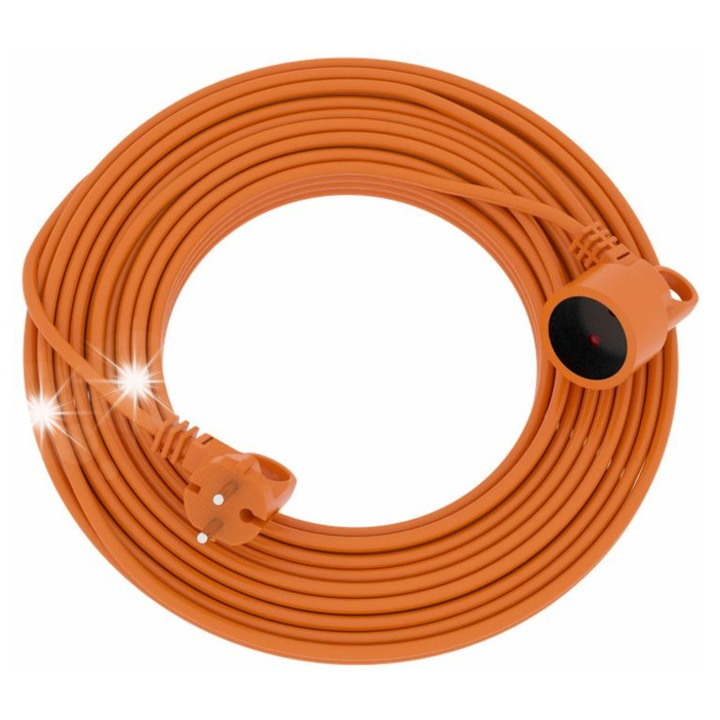 Градински удължителен кабел Acar 25 м, оранжев, устойчив на повреди, със заключване ДЕЦА